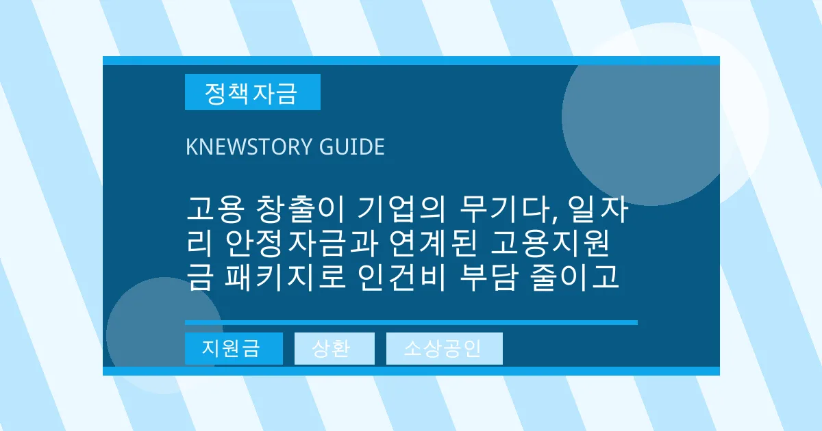 고용 창출이 기업의 무기다, 일자리 안정자금과 연계된 고용지원금 패키지로 인건비 부담 줄이고 - 지원금, 상환, 소상공인 대표 이미지
