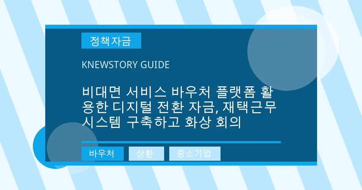 비대면 서비스 바우처 플랫폼 활용한 디지털 전환 자금, 재택근무 시스템 구축하고 화상 회의 - 바우처, 상환, 중소기업 대표 이미지