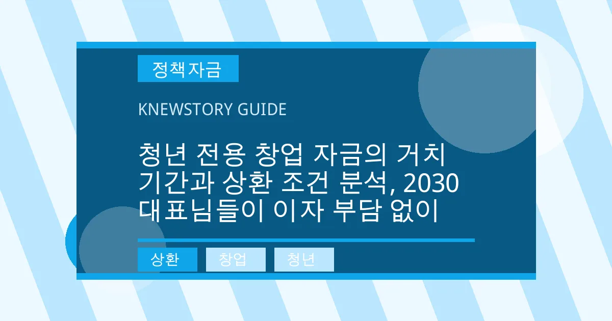 청년 전용 창업 자금의 거치 기간과 상환 조건 분석, 2030 대표님들이 이자 부담 없이 - 상환, 창업, 청년 대표 이미지