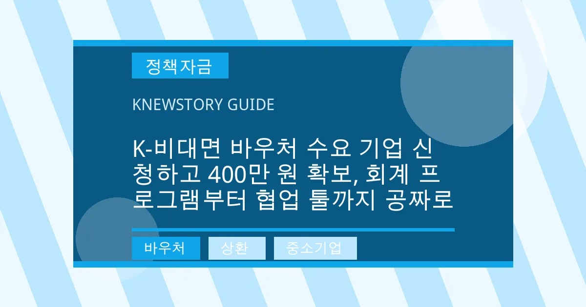 K-비대면 바우처 수요 기업 신청하고 400만 원 확보, 회계 프로그램부터 협업 툴까지 공짜로 - 바우처, 상환, 중소기업 대표 이미지