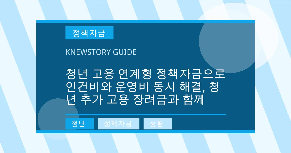 청년 고용 연계형 정책자금으로 인건비와 운영비 동시 해결, 청년 추가 고용 장려금과 함께 - 청년, 정책자금, 상환 대표 이미지