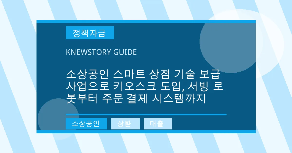 소상공인 스마트 상점 기술 보급 사업으로 키오스크 도입, 서빙 로봇부터 주문 결제 시스템까지 - 소상공인, 상환, 대출 대표 이미지