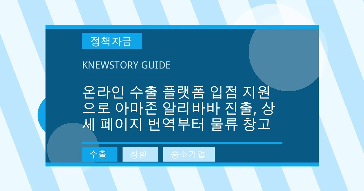 온라인 수출 플랫폼 입점 지원으로 아마존 알리바바 진출, 상세 페이지 번역부터 물류 창고 - 수출, 상환, 중소기업 대표 이미지