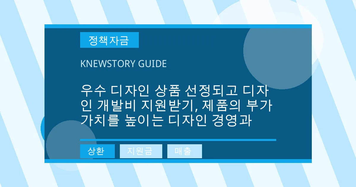 우수 디자인 상품 선정되고 디자인 개발비 지원받기, 제품의 부가가치를 높이는 디자인 경영과 - 상환, 지원금, 매출 대표 이미지