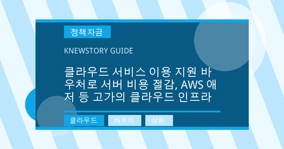 클라우드 서비스 이용 지원 바우처로 서버 비용 절감, AWS 애저 등 고가의 클라우드 인프라 - 클라우드, 바우처, 상환 대표 이미지