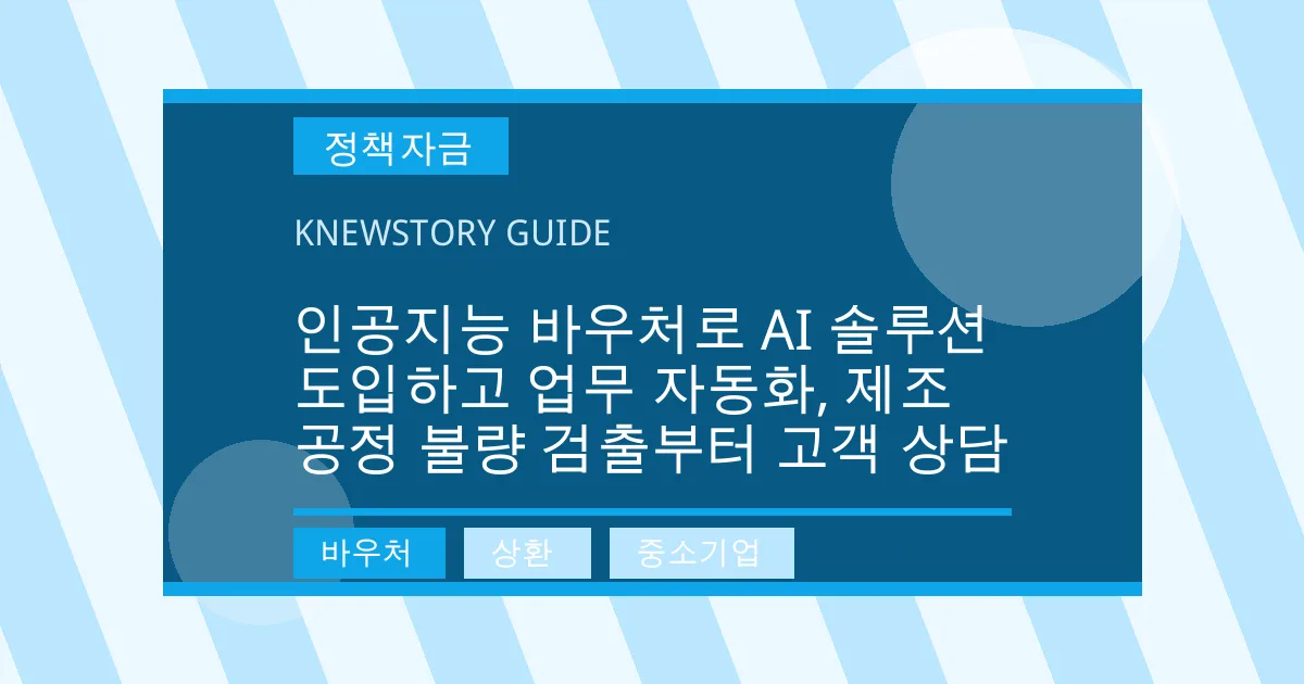 인공지능 바우처로 AI 솔루션 도입하고 업무 자동화, 제조 공정 불량 검출부터 고객 상담 - 바우처, 상환, 중소기업 대표 이미지