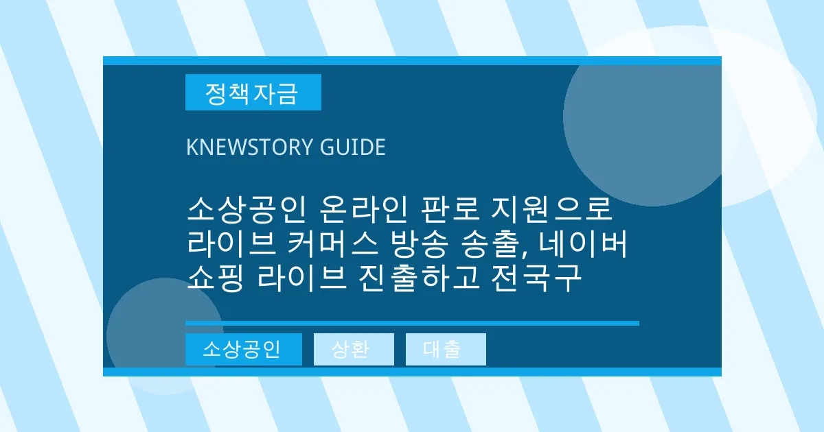 소상공인 온라인 판로 지원으로 라이브 커머스 방송 송출, 네이버 쇼핑 라이브 진출하고 전국구 - 소상공인, 상환, 대출 대표 이미지