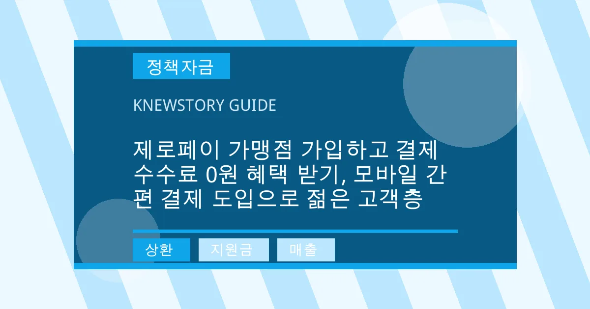 제로페이 가맹점 가입하고 결제 수수료 0원 혜택 받기, 모바일 간편 결제 도입으로 젊은 고객층 - 상환, 지원금, 매출 대표 이미지