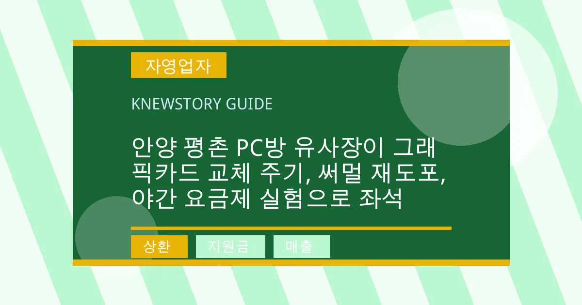 안양 평촌 PC방 유사장이 그래픽카드 교체 주기, 써멀 재도포, 야간 요금제 실험으로 좌석 - 상환, 지원금, 매출 대표 이미지