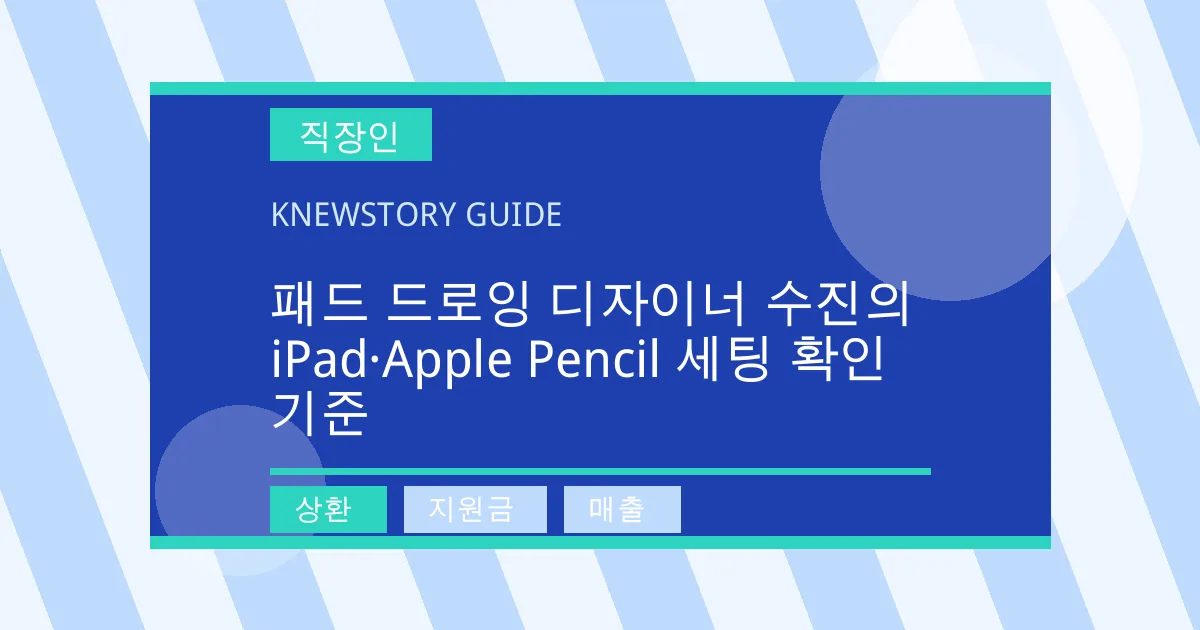 패드 드로잉 디자이너 수진의 iPad·Apple Pencil 세팅 확인 기준 - 상환, 지원금, 매출 대표 이미지