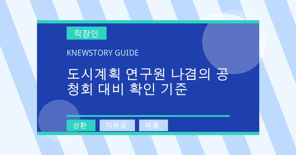 도시계획 연구원 나겸의 공청회 대비 확인 기준 - 상환, 지원금, 매출 대표 이미지