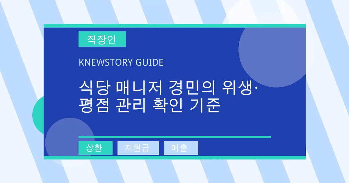 식당 매니저 경민의 위생·평점 관리 확인 기준 - 상환, 지원금, 매출 대표 이미지