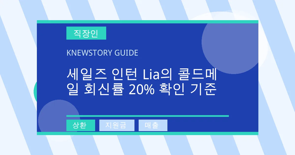 세일즈 인턴 Lia의 콜드메일 회신률 20% 확인 기준 - 상환, 지원금, 매출 대표 이미지