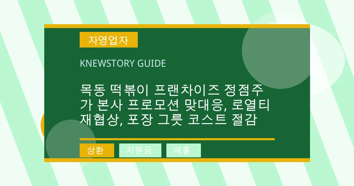 목동 떡볶이 프랜차이즈 정점주가 본사 프로모션 맞대응, 로열티 재협상, 포장 그릇 코스트 절감 - 상환, 지원금, 매출 대표 이미지
