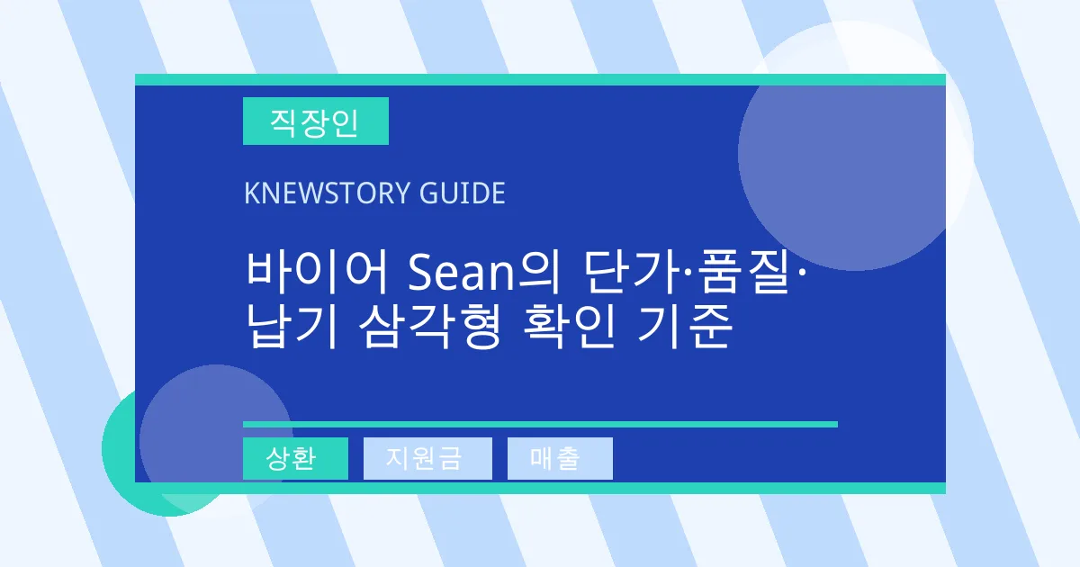 바이어 Sean의 단가·품질·납기 삼각형 확인 기준 - 상환, 지원금, 매출 대표 이미지