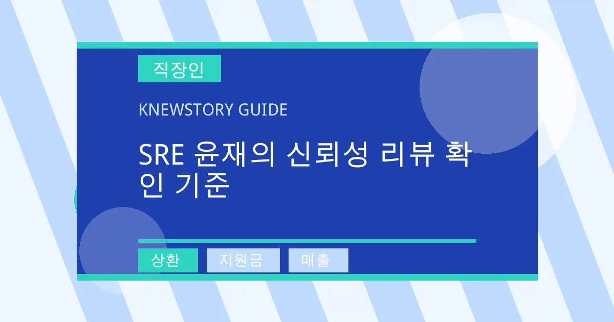 SRE 윤재의 신뢰성 리뷰 확인 기준 - 상환, 지원금, 매출 대표 이미지