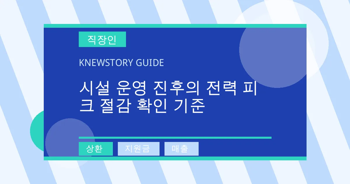 시설 운영 진후의 전력 피크 절감 확인 기준 - 상환, 지원금, 매출 대표 이미지