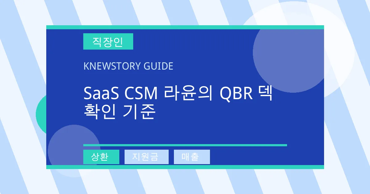 SaaS CSM 라윤의 QBR 덱 확인 기준 - 상환, 지원금, 매출 대표 이미지