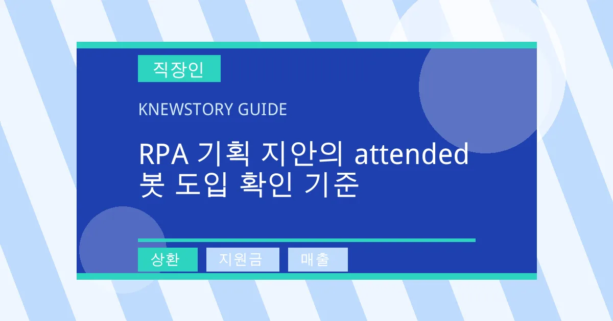 RPA 기획 지안의 attended 봇 도입 확인 기준 - 상환, 지원금, 매출 대표 이미지