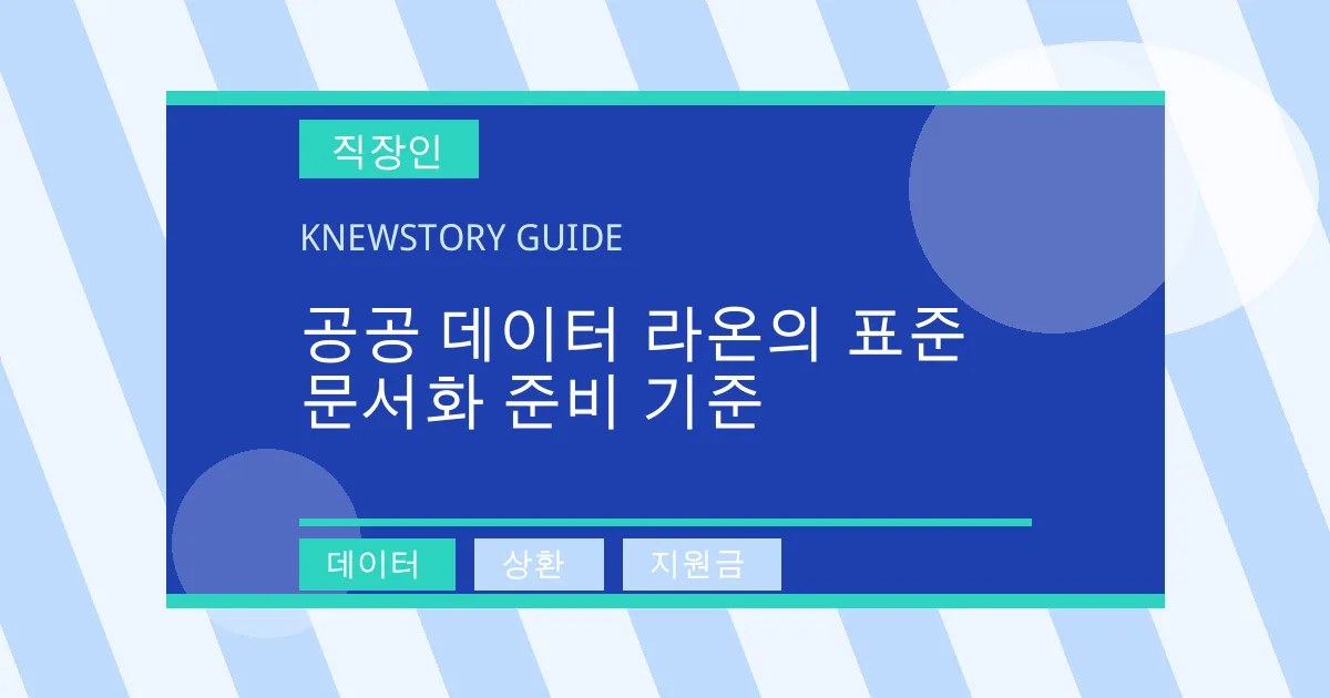 공공 데이터 라온의 표준 문서화 준비 기준 - 데이터, 상환, 지원금 대표 이미지