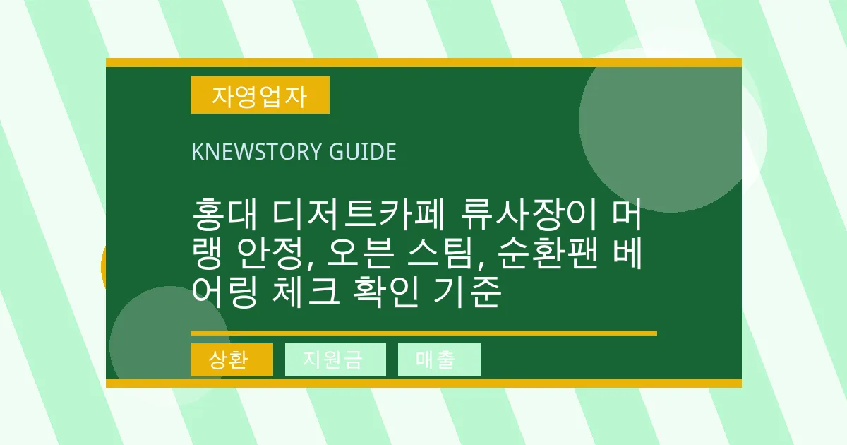 홍대 디저트카페 류사장이 머랭 안정, 오븐 스팀, 순환팬 베어링 체크 확인 기준 - 상환, 지원금, 매출 대표 이미지