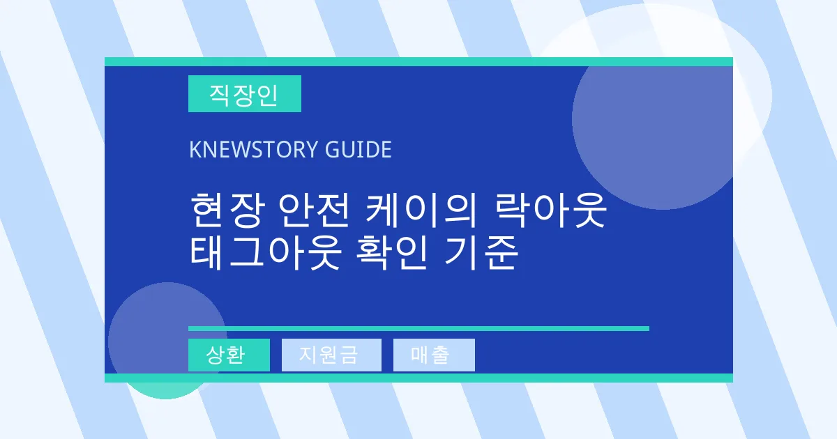 현장 안전 케이의 락아웃 태그아웃 확인 기준 - 상환, 지원금, 매출 대표 이미지