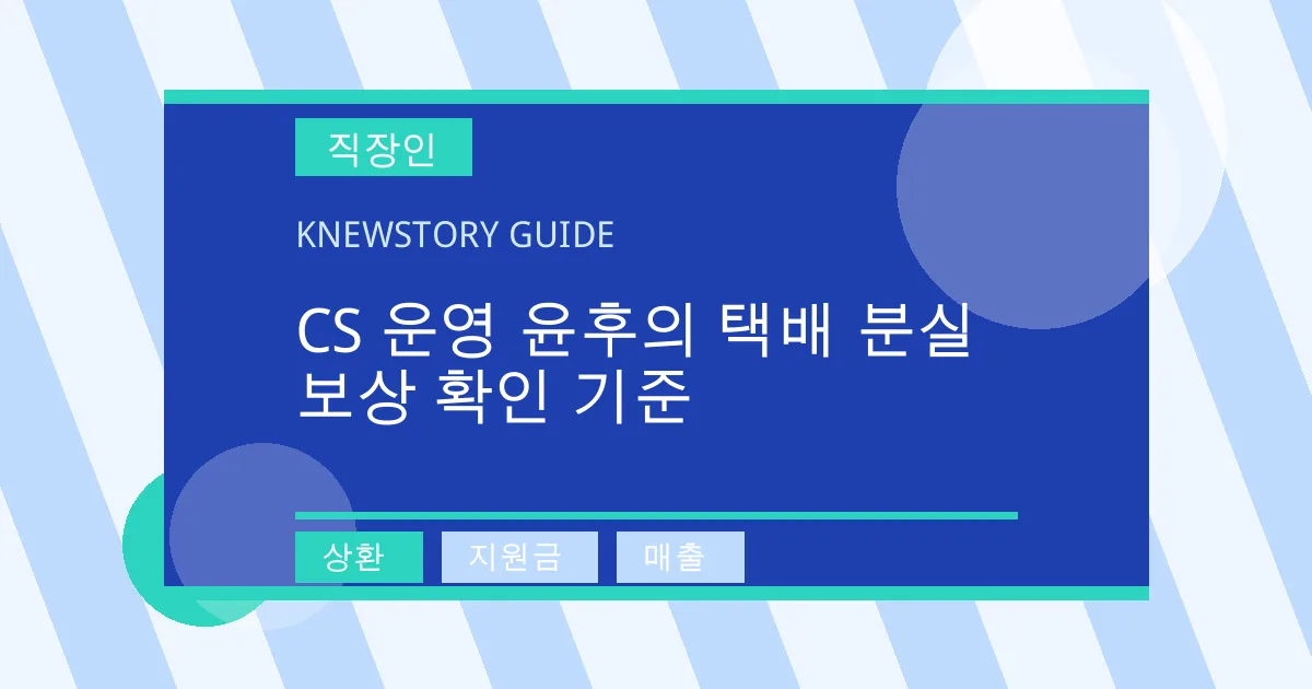 CS 운영 윤후의 택배 분실 보상 확인 기준 - 상환, 지원금, 매출 대표 이미지