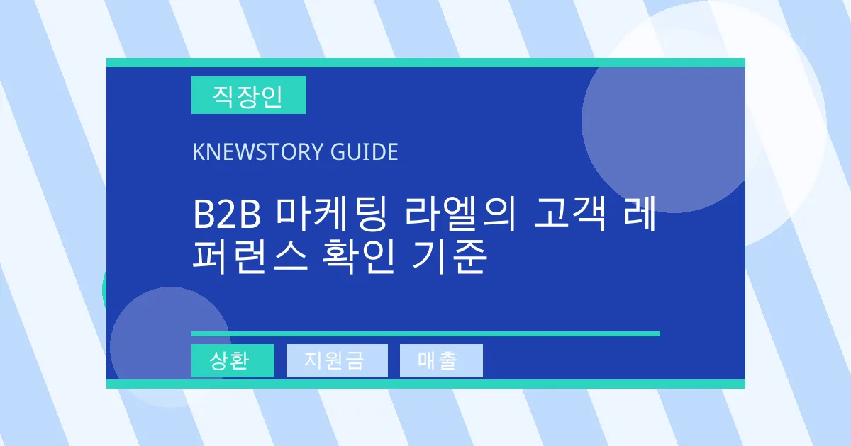B2B 마케팅 라엘의 고객 레퍼런스 확인 기준 - 상환, 지원금, 매출 대표 이미지