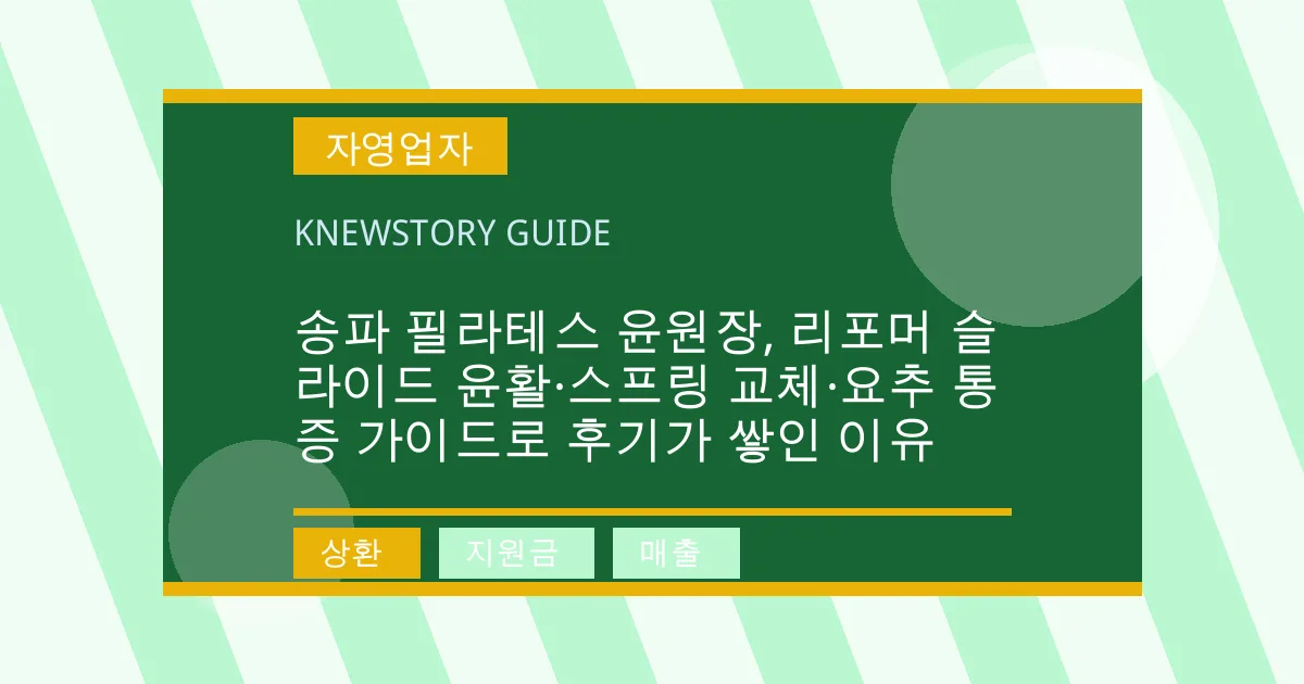 송파 필라테스 윤원장, 리포머 슬라이드 윤활·스프링 교체·요추 통증 가이드로 후기가 쌓인 이유 - 상환, 지원금, 매출 대표 이미지
