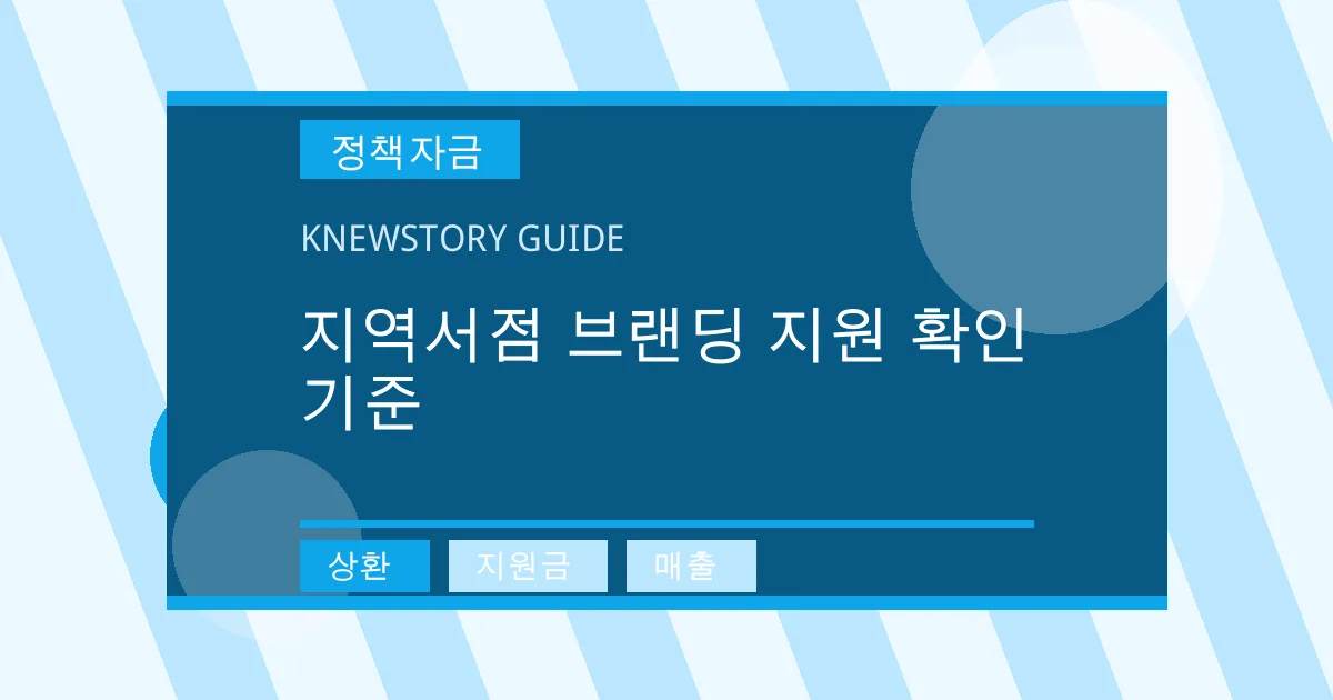 지역서점 브랜딩 지원 확인 기준 - 상환, 지원금, 매출 대표 이미지