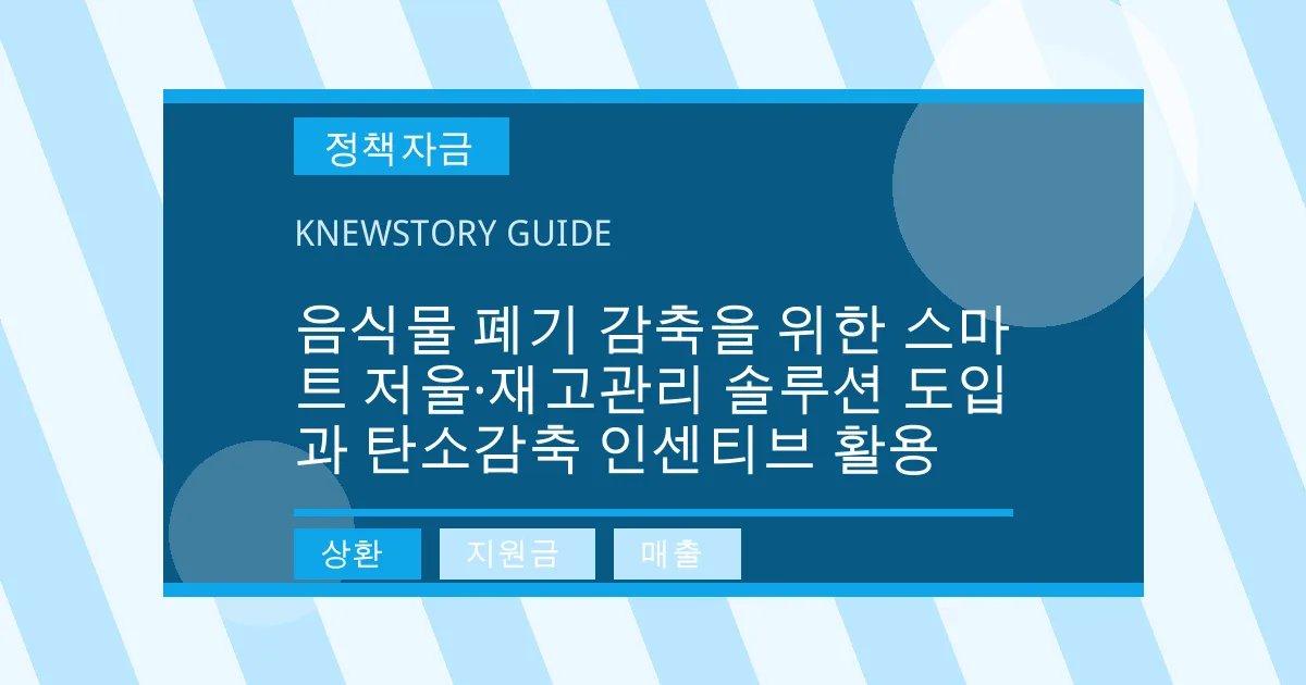 음식물 폐기 감축을 위한 스마트 저울·재고관리 솔루션 도입과 탄소감축 인센티브 활용 - 상환, 지원금, 매출 대표 이미지