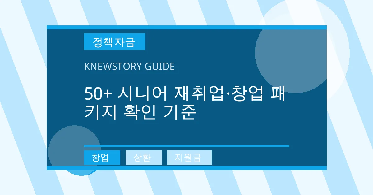 50+ 시니어 재취업·창업 패키지 확인 기준 - 창업, 상환, 지원금 대표 이미지