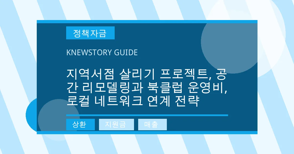 지역서점 살리기 프로젝트, 공간 리모델링과 북클럽 운영비, 로컬 네트워크 연계 전략 - 상환, 지원금, 매출 대표 이미지