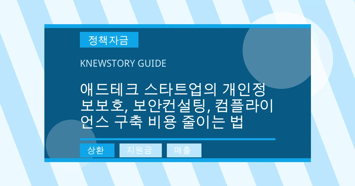 애드테크 스타트업의 개인정보보호, 보안컨설팅, 컴플라이언스 구축 비용 줄이는 법 - 상환, 지원금, 매출 대표 이미지