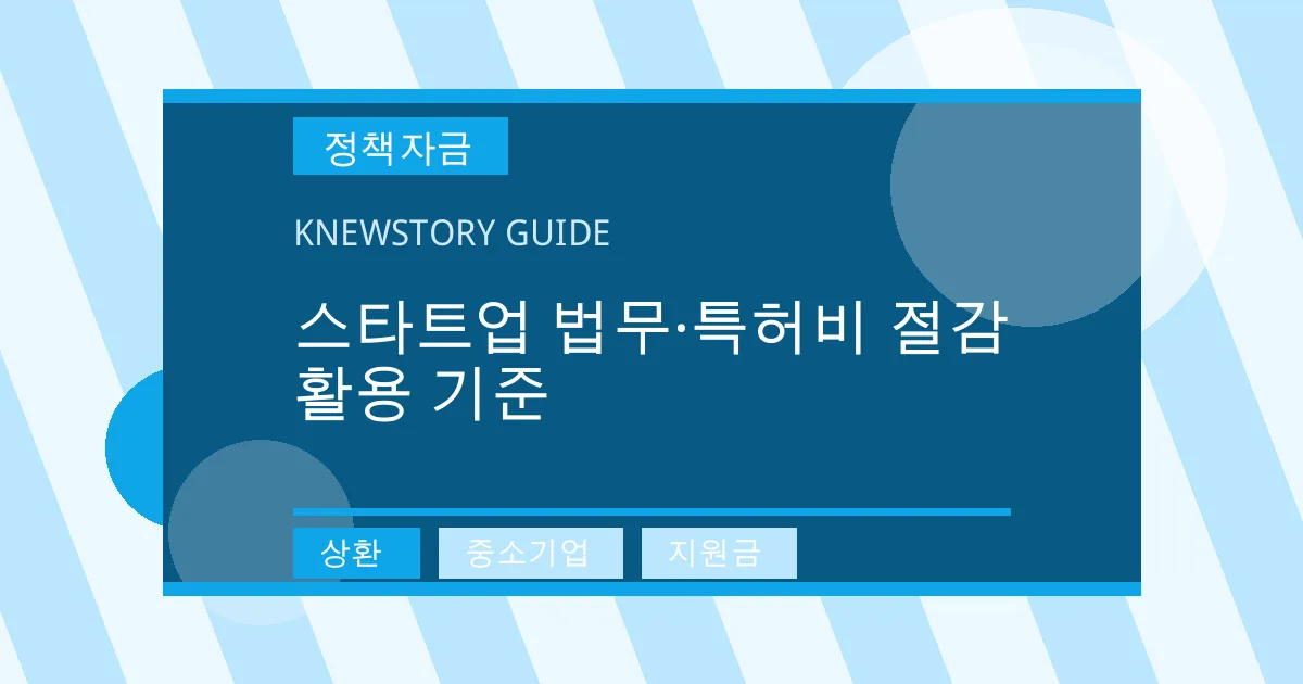 스타트업 법무·특허비 절감 활용 기준 - 상환, 중소기업, 지원금 대표 이미지