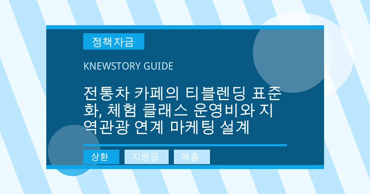 전통차 카페의 티블렌딩 표준화, 체험 클래스 운영비와 지역관광 연계 마케팅 설계 - 상환, 지원금, 매출 대표 이미지
