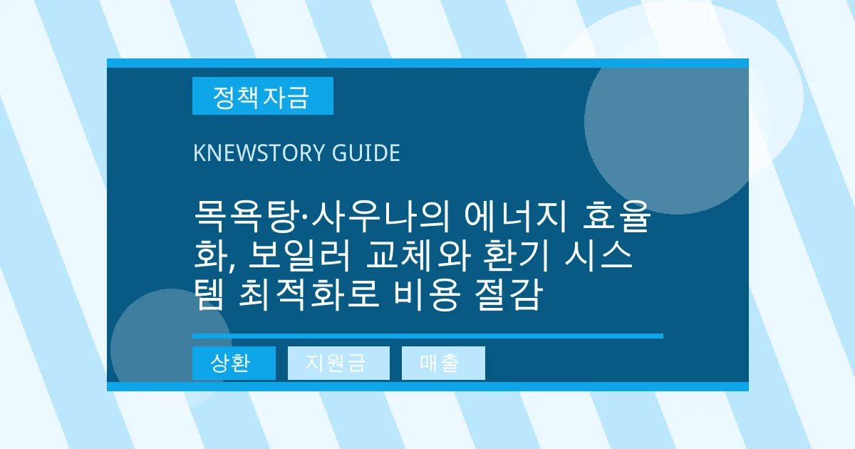 목욕탕·사우나의 에너지 효율화, 보일러 교체와 환기 시스템 최적화로 비용 절감 - 상환, 지원금, 매출 대표 이미지