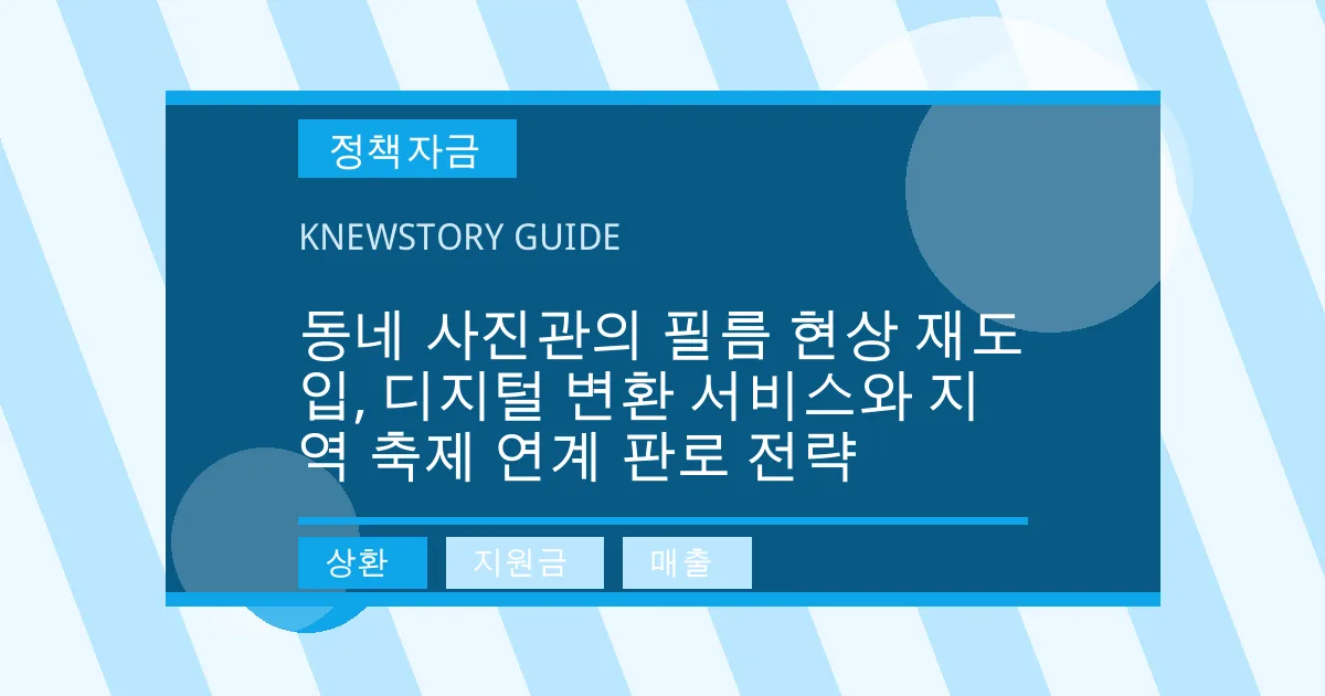 동네 사진관의 필름 현상 재도입, 디지털 변환 서비스와 지역 축제 연계 판로 전략 - 상환, 지원금, 매출 대표 이미지