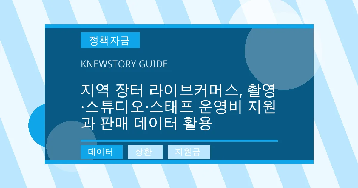 지역 장터 라이브커머스, 촬영·스튜디오·스태프 운영비 지원과 판매 데이터 활용 - 데이터, 상환, 지원금 대표 이미지