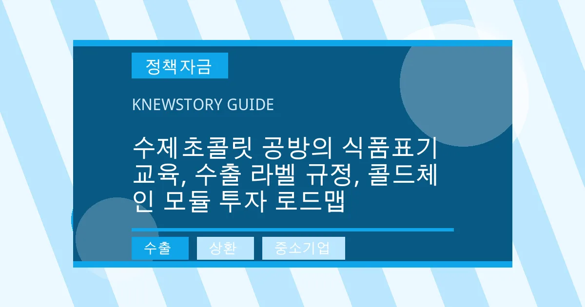 수제초콜릿 공방의 식품표기 교육, 수출 라벨 규정, 콜드체인 모듈 투자 로드맵 - 수출, 상환, 중소기업 대표 이미지