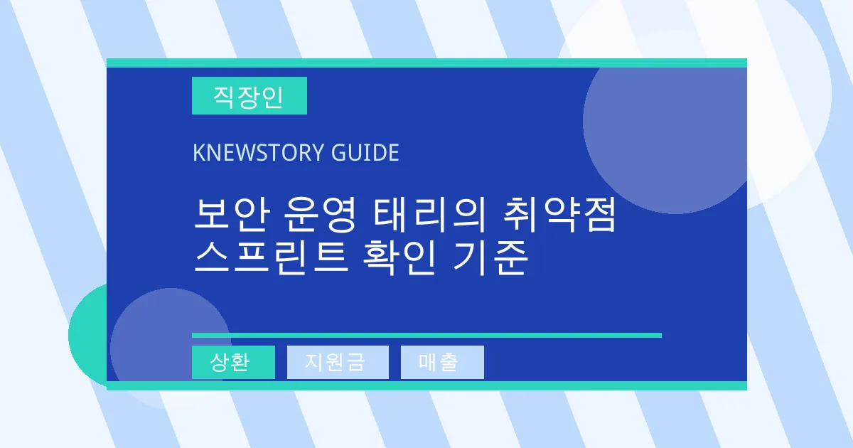보안 운영 태리의 취약점 스프린트 확인 기준 - 상환, 지원금, 매출 대표 이미지