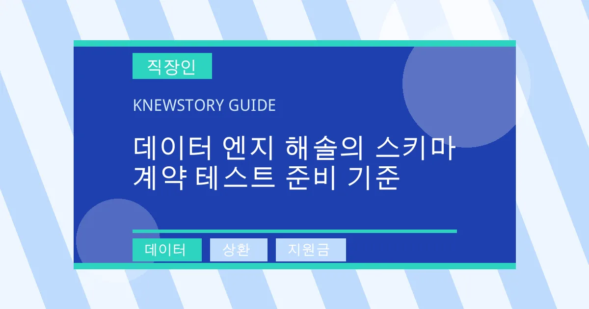 데이터 엔지 해솔의 스키마 계약 테스트 준비 기준 - 데이터, 상환, 지원금 대표 이미지