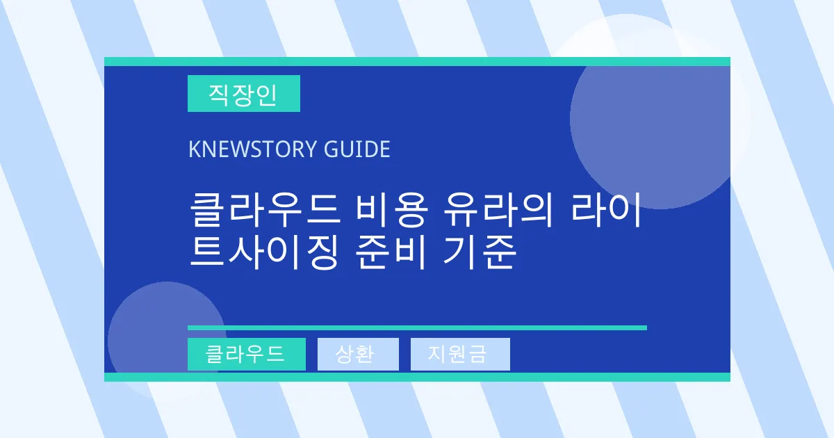 클라우드 비용 유라의 라이트사이징 준비 기준 - 클라우드, 상환, 지원금 대표 이미지