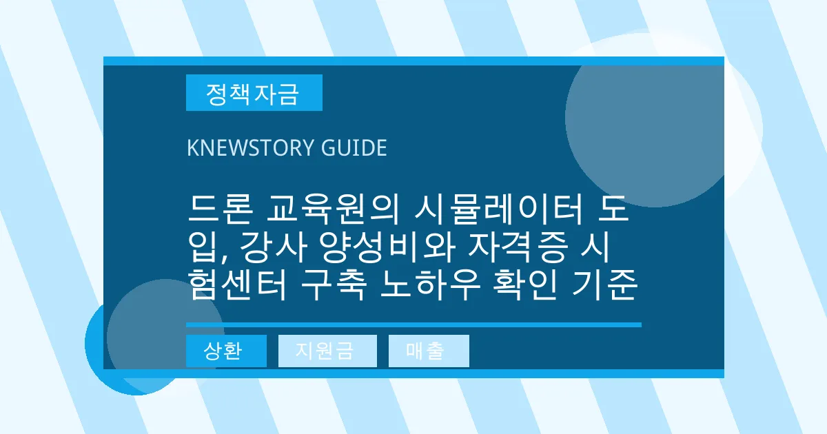 드론 교육원의 시뮬레이터 도입, 강사 양성비와 자격증 시험센터 구축 노하우 확인 기준 - 상환, 지원금, 매출 대표 이미지