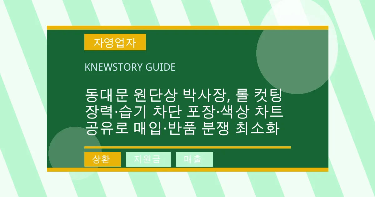 동대문 원단상 박사장, 롤 컷팅 장력·습기 차단 포장·색상 차트 공유로 매입·반품 분쟁 최소화 - 상환, 지원금, 매출 대표 이미지