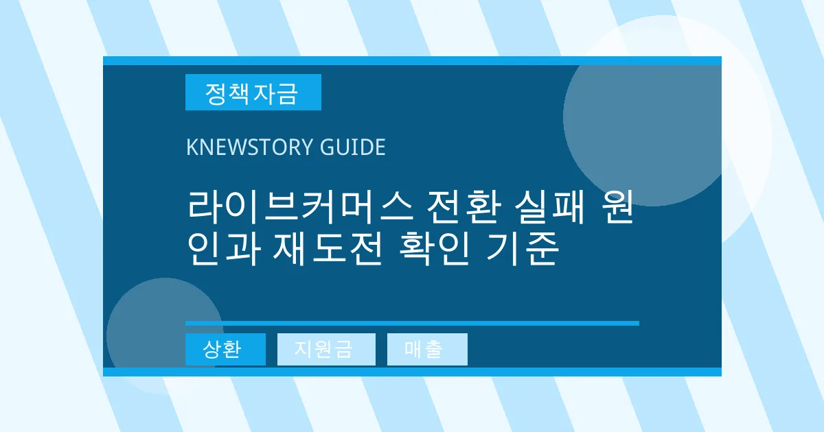 라이브커머스 전환 실패 원인과 재도전 확인 기준 - 상환, 지원금, 매출 대표 이미지