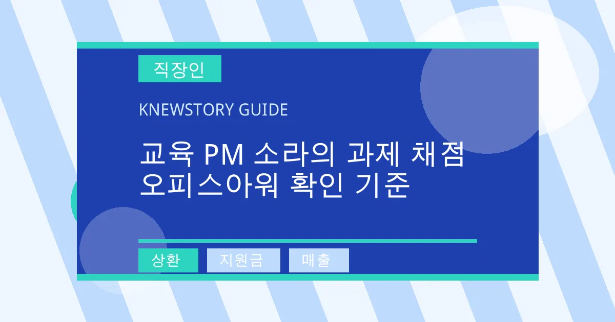 교육 PM 소라의 과제 채점 오피스아워 확인 기준 - 상환, 지원금, 매출 대표 이미지