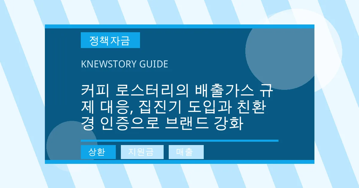 커피 로스터리의 배출가스 규제 대응, 집진기 도입과 친환경 인증으로 브랜드 강화 - 상환, 지원금, 매출 대표 이미지
