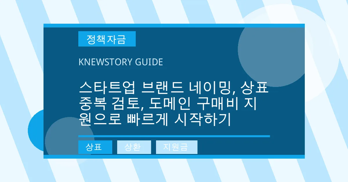 스타트업 브랜드 네이밍, 상표 중복 검토, 도메인 구매비 지원으로 빠르게 시작하기 - 상표, 상환, 지원금 대표 이미지
