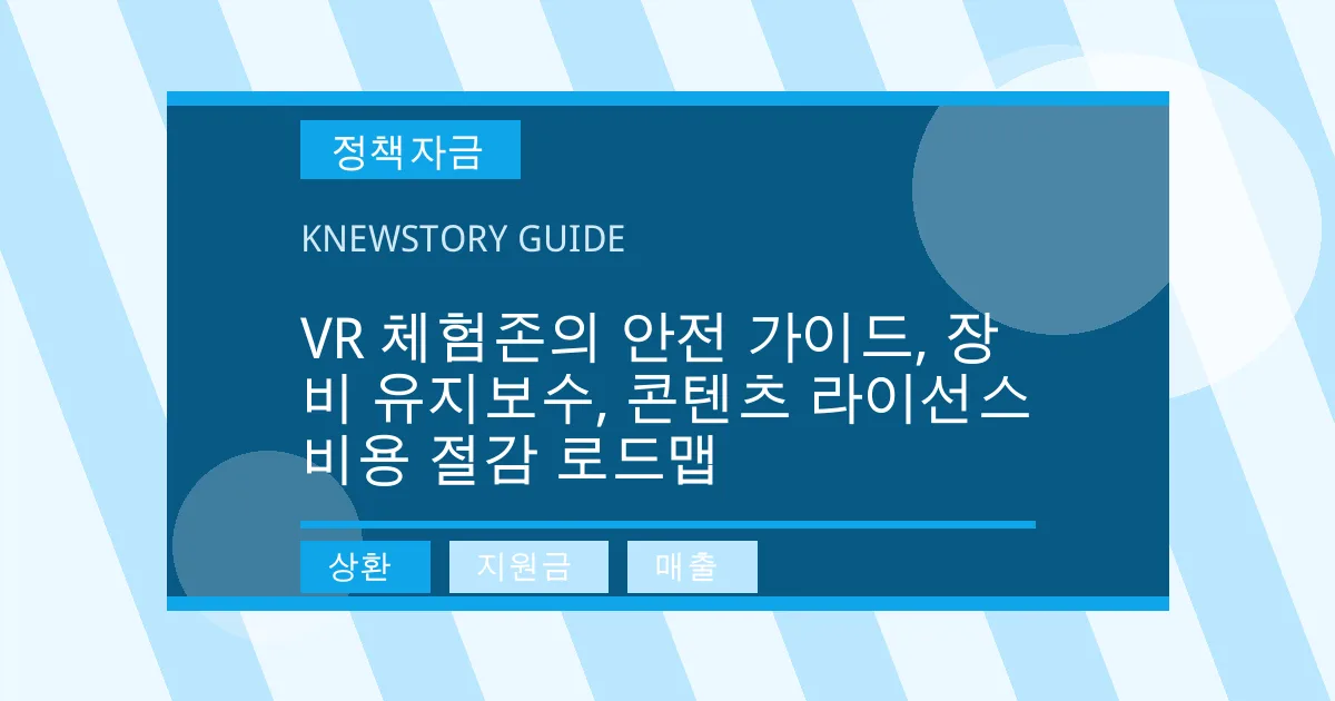 VR 체험존의 안전 가이드, 장비 유지보수, 콘텐츠 라이선스 비용 절감 로드맵 - 상환, 지원금, 매출 대표 이미지